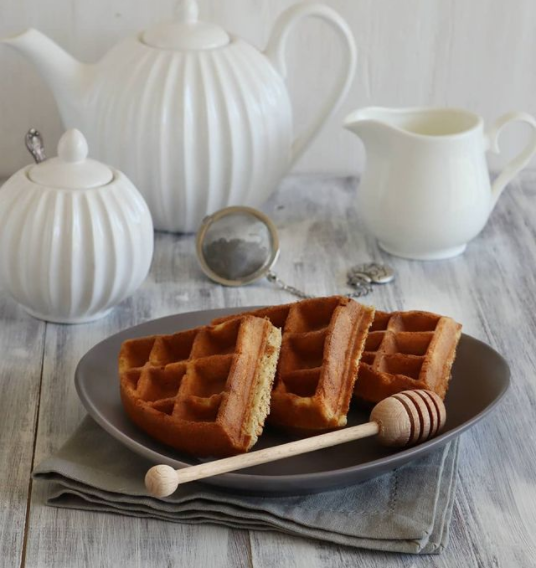 Waffles with afternoon tea
